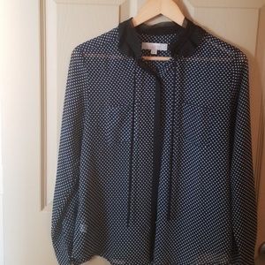 Black and white poka dot top